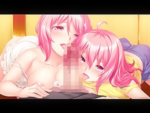 Double Blowjob from two Beauties who Love to Suck Cock and Cum on the Face Hentai Anime